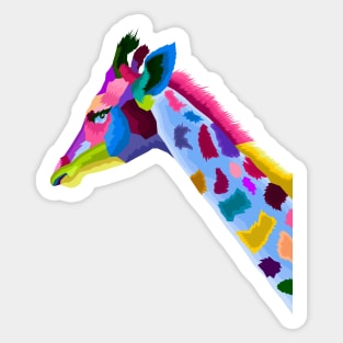 giraffe colorful pop art Sticker